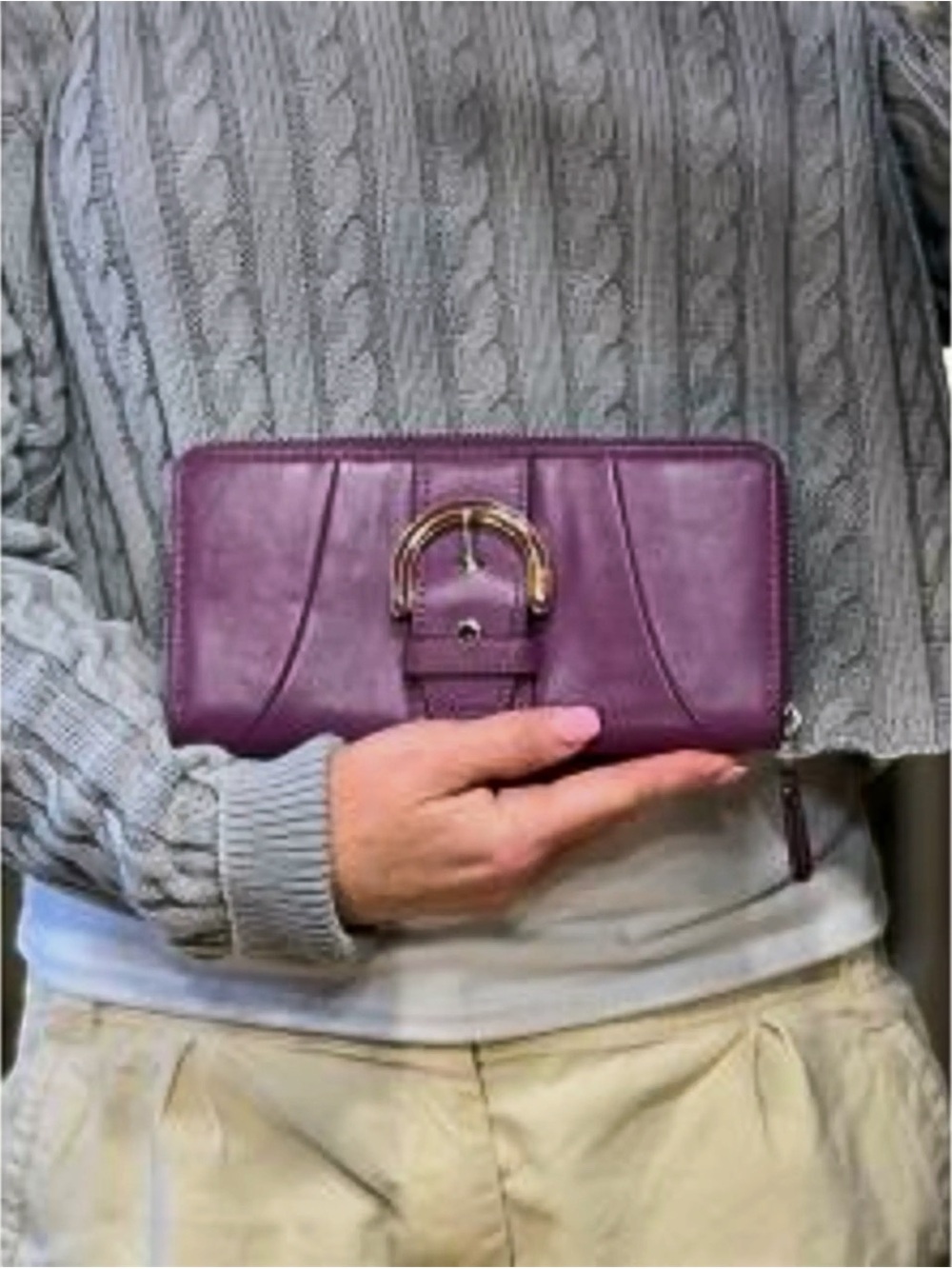 Coach Vintage Deep Purple Soho Zip Around Wallet - Picture 3 of 13